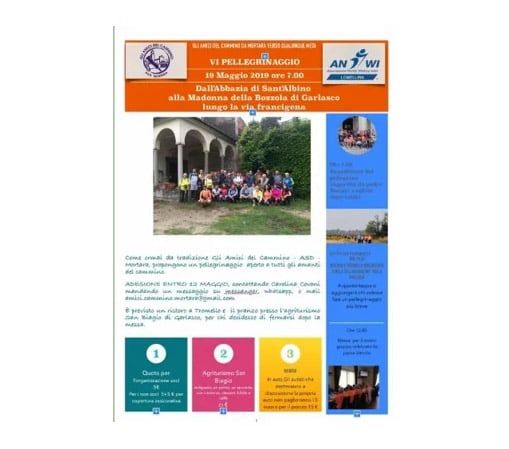Gli amici del cammino - ASD Mortara - Pellegrinaggio 2019