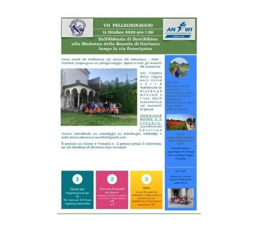 Gli amici del cammino - ASD Mortara - Pellegrinaggio 2020