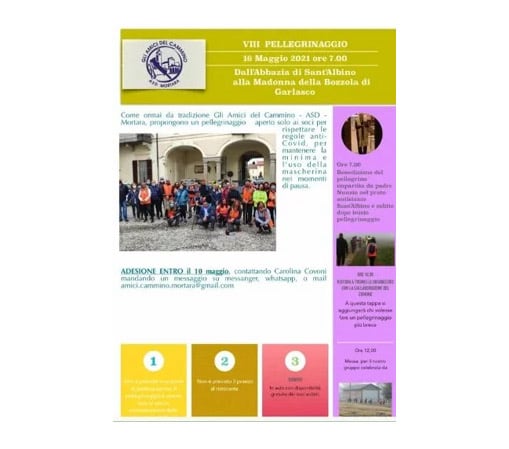 Gli amici del cammino - ASD Mortara - Pellegrinaggio 2021